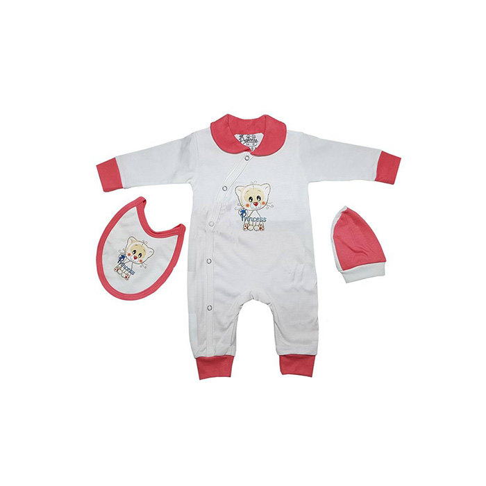 ست سه تکه سرهمی لباس نوزادی برند پرنسس مدل RED